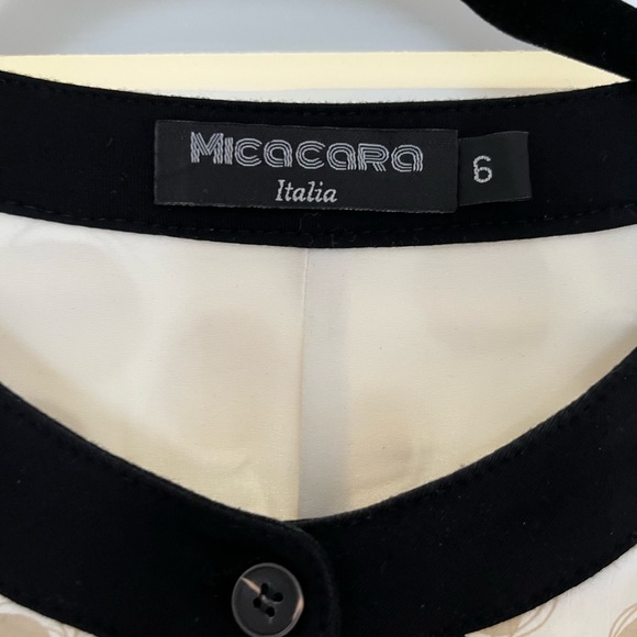 Stunning Micacara dress size 6 beige and white with black trimming - Picture 4 of 5